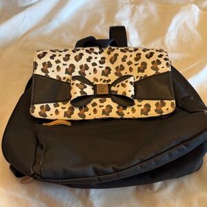 Petunia Pickle Bottom Leopard and Black Baby Bag